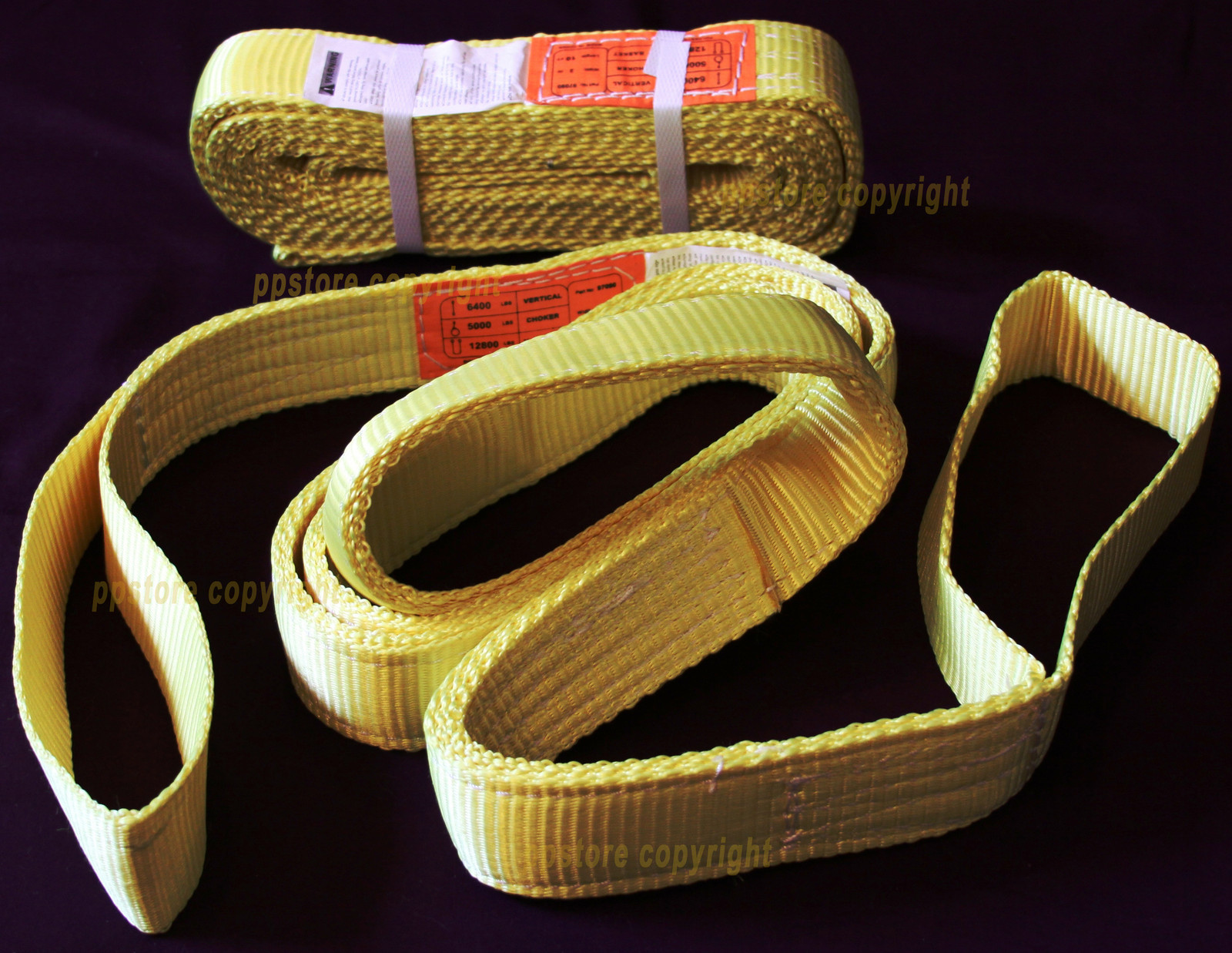 TWO (2x) EE2-902 10ft 2 Ply Polyester Web Lifting Sling 2″x10′ Lifting Tow Strap
