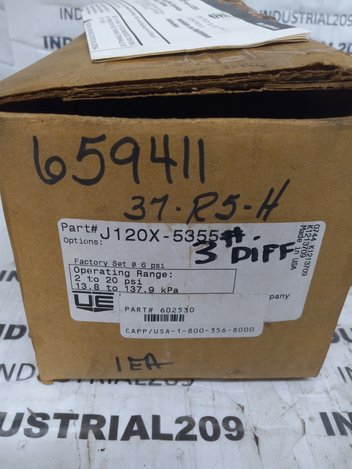 UE J120X-5355 PRESSURE CONTROL RANGE 2TO20PSI