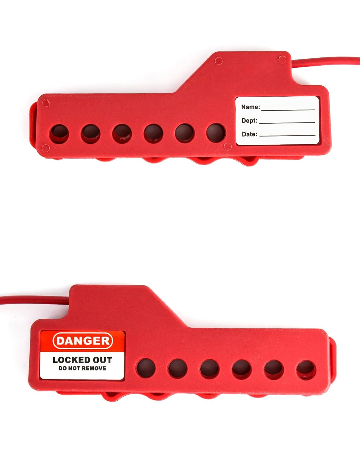 Cable Lockout Bundle 4 Pack 7.9ft 1/8in Steel Cable 6 Hole Safety LOTO