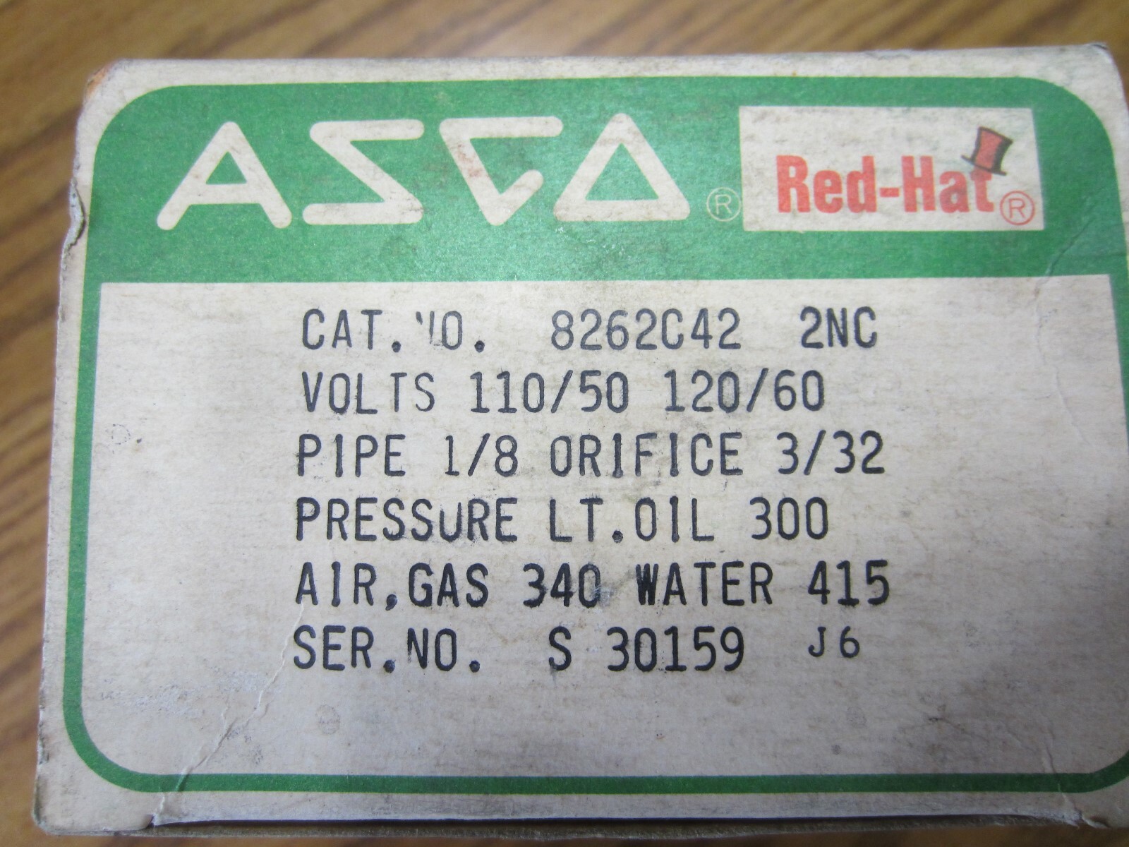 Asco 8262C42 Valve READ DESCRIPTION