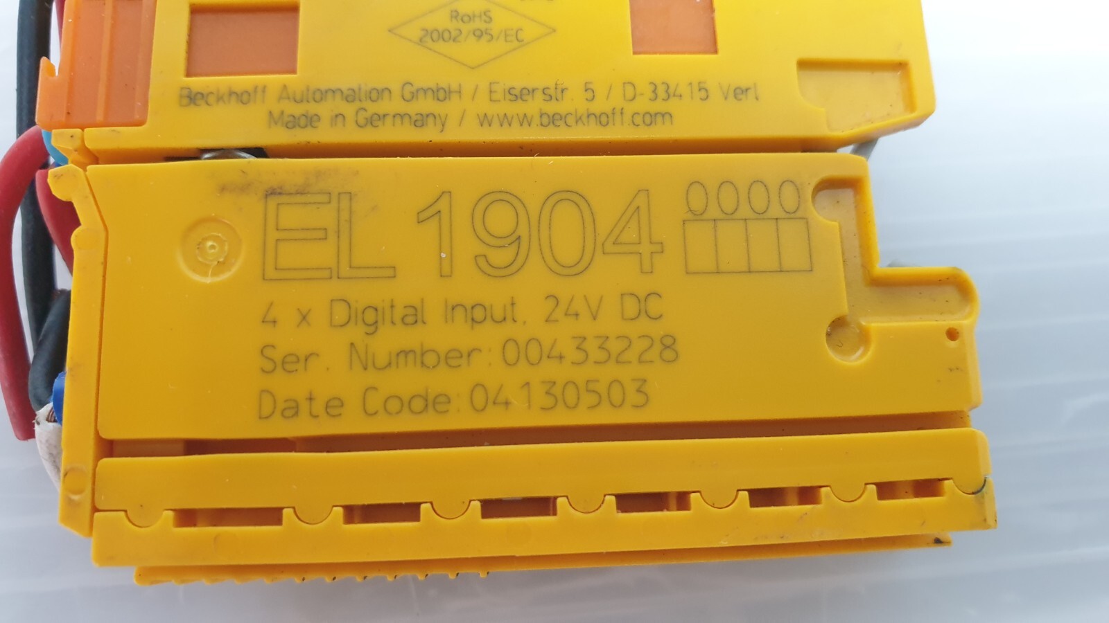 Beckhoff EL1904 4-Channel Digital Input Terminal
