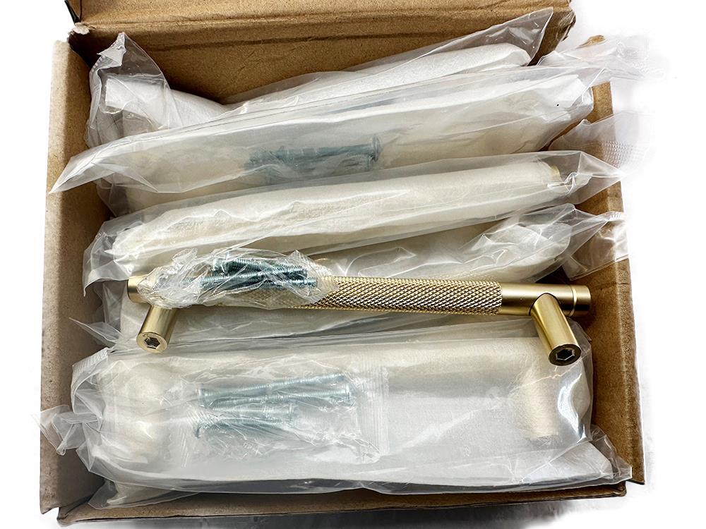 Box of 8 Qty Amerdeco ZH0031 Gold Knurled Cabinet Pull Handle FREE FAST SHIP
