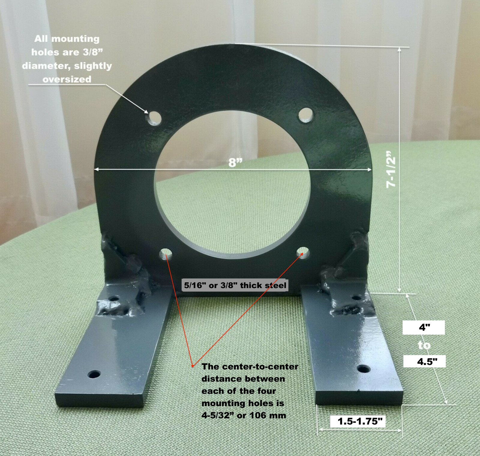 Motor Mounting Bracket for Baseless Frame Type 56C Motors. Extra Heavy Duty