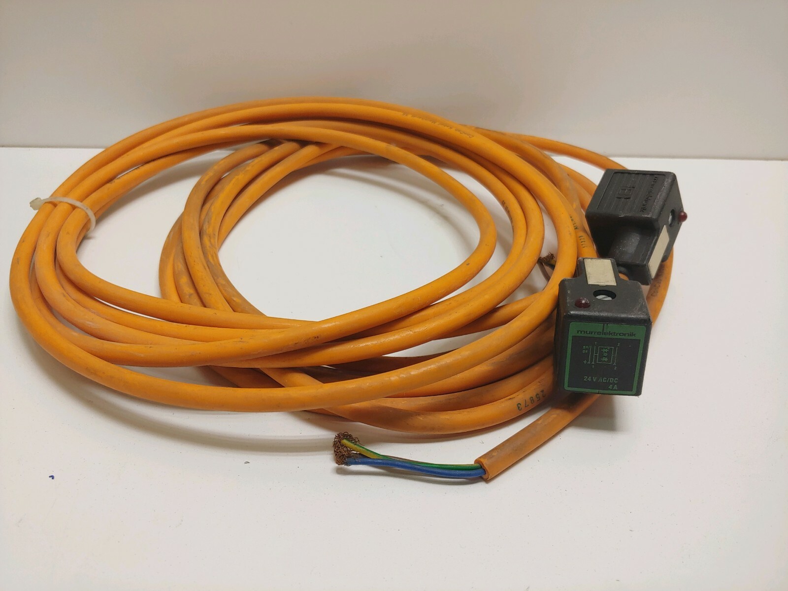 LOT OF (2) GUARANTEED! MURR ELEKTRONIK 4A 24V SOLENOID PLUG CORD SETS 3112022