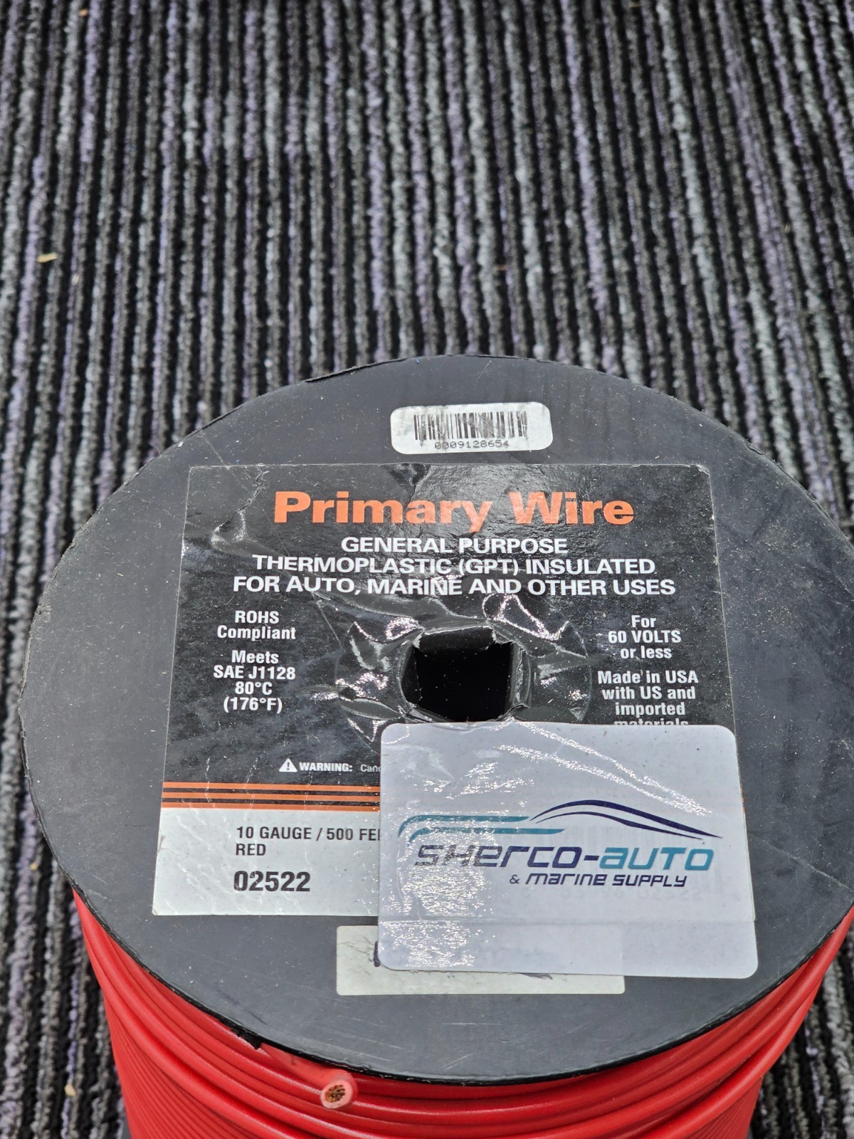 Primary Wire 02522 10 AWG x 500 ft. General Purpose Thermoplastic Wire Red