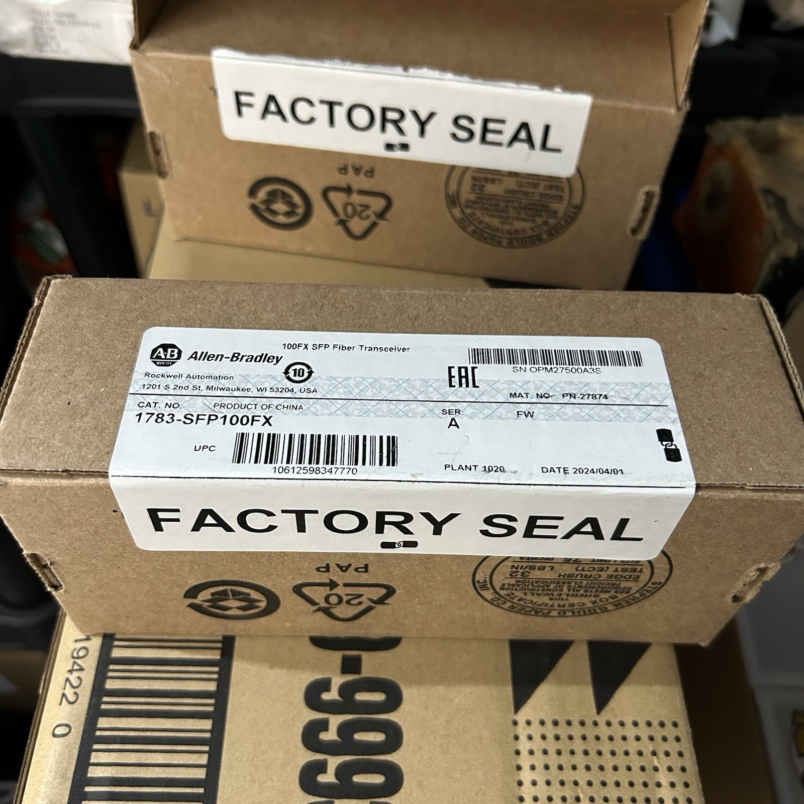 Allen Bradley 1783-SFP100FX Series A Stratix Fiber Transceiver NIB Free Shipping