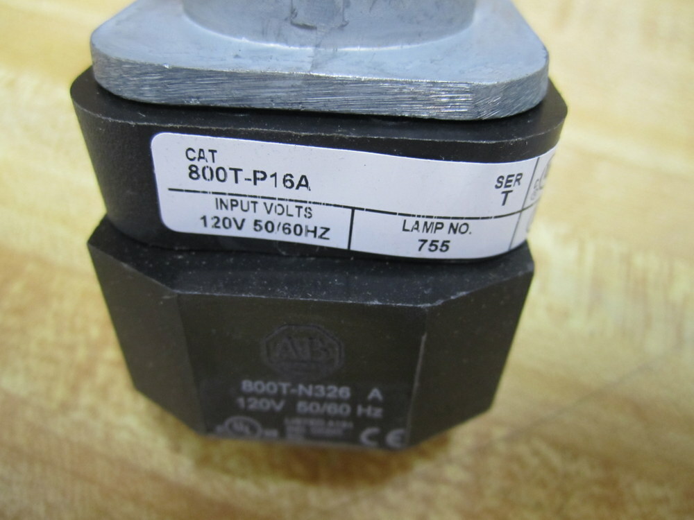 Allen Bradley 800T-P16A Amber Pilot Light 800TP16A Ser T w/800T-N326