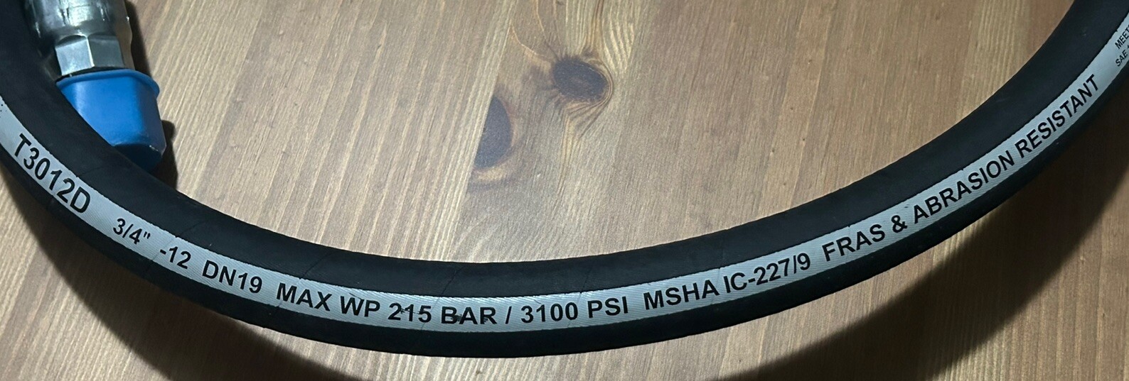 3/4″ X 83” Hydraulic Hose SAE100R17 3100 PSI Straight X 90 JIC Ends (84)