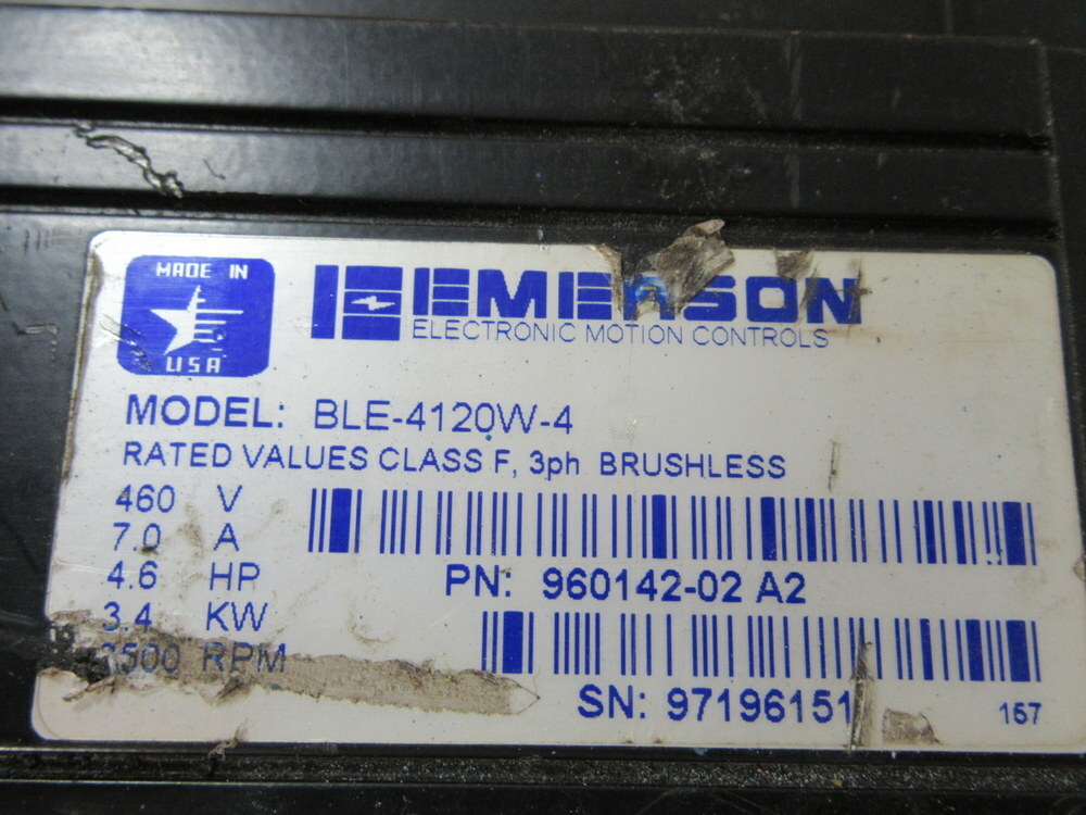 Emerson BLE-4120W-4 Brushless Servo Motor 96014202 A2