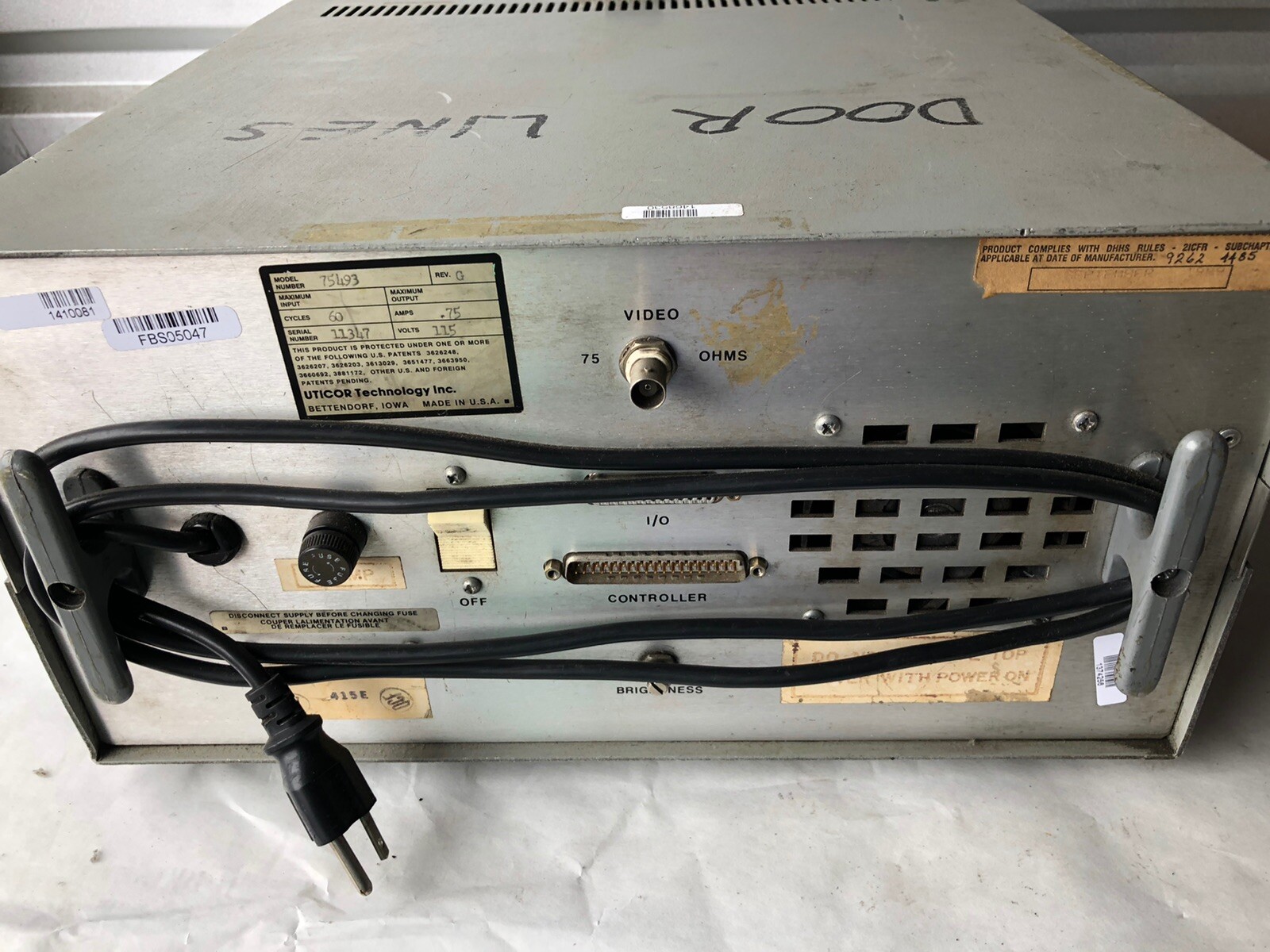 UTICOR TECHNOLOGY 75493 INDUSTRIAL TERMINAL Plc CONTROLLER,CL