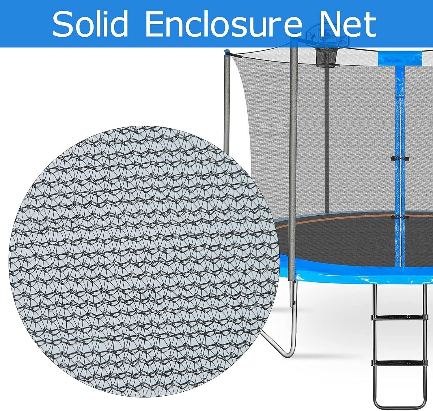 Red de seguridad de repuesto para trampolín con marco de 6 postes rectos, US NEW