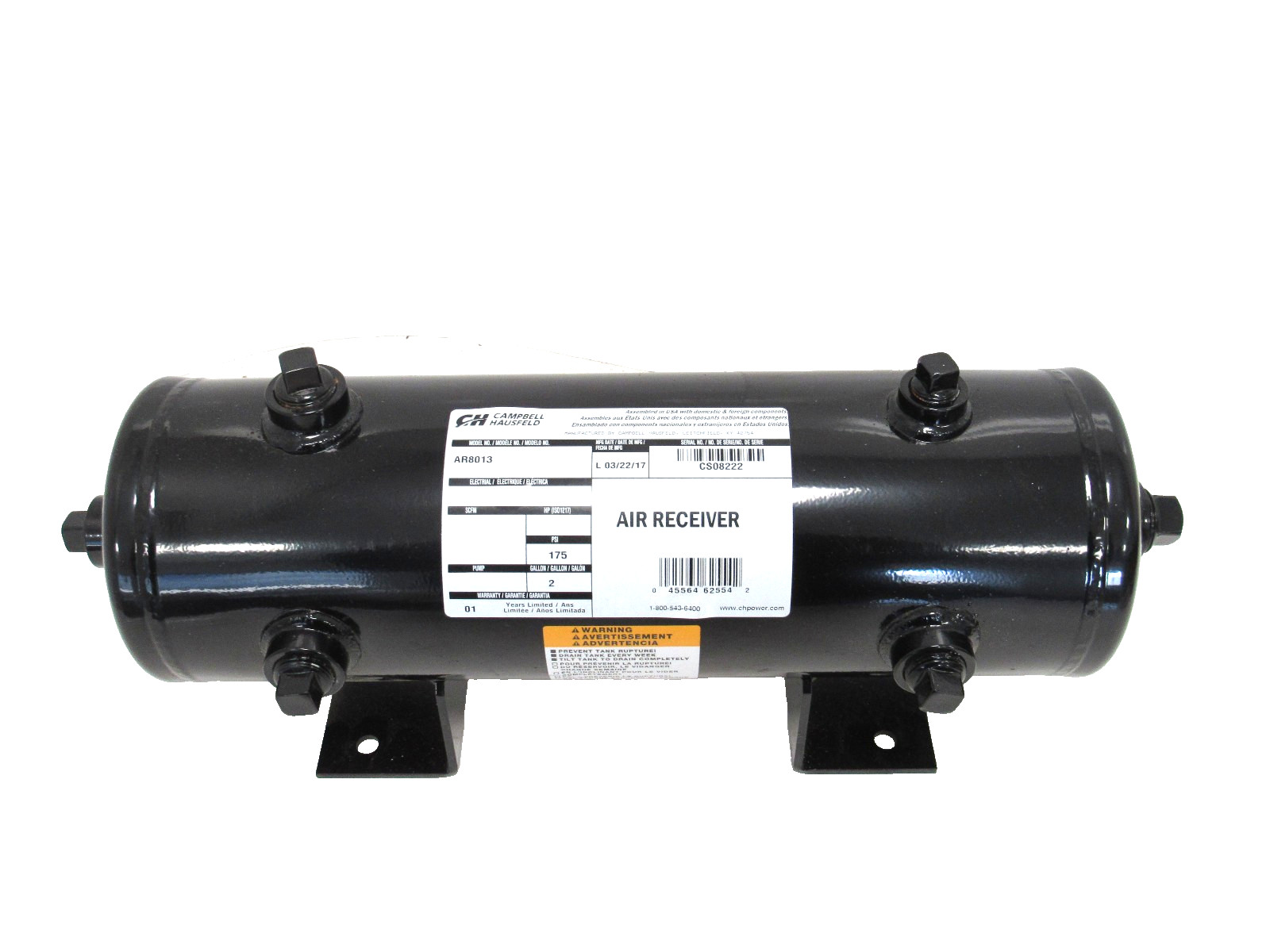 NEW CAMPBELL HAUSFELD AR8013 AIR TANK 2 GAL