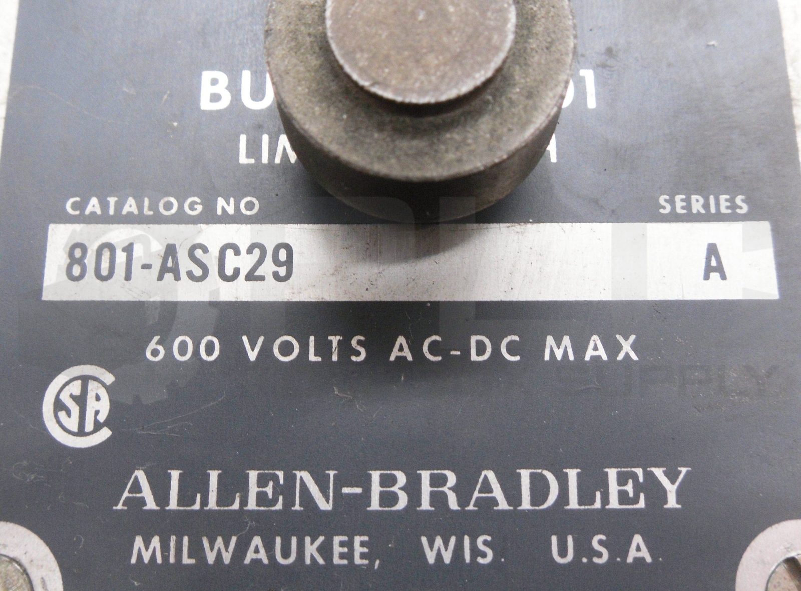 ALLEN BRADLEY 801-ASC29 /A LIMIT SWITCH 600V AC/DC