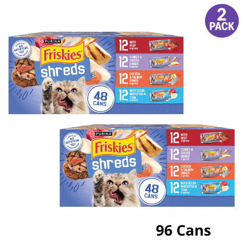 Friskies® Shreds Adult Cat Wet Food – Variety Pack, 5.5 Oz, 96 Count