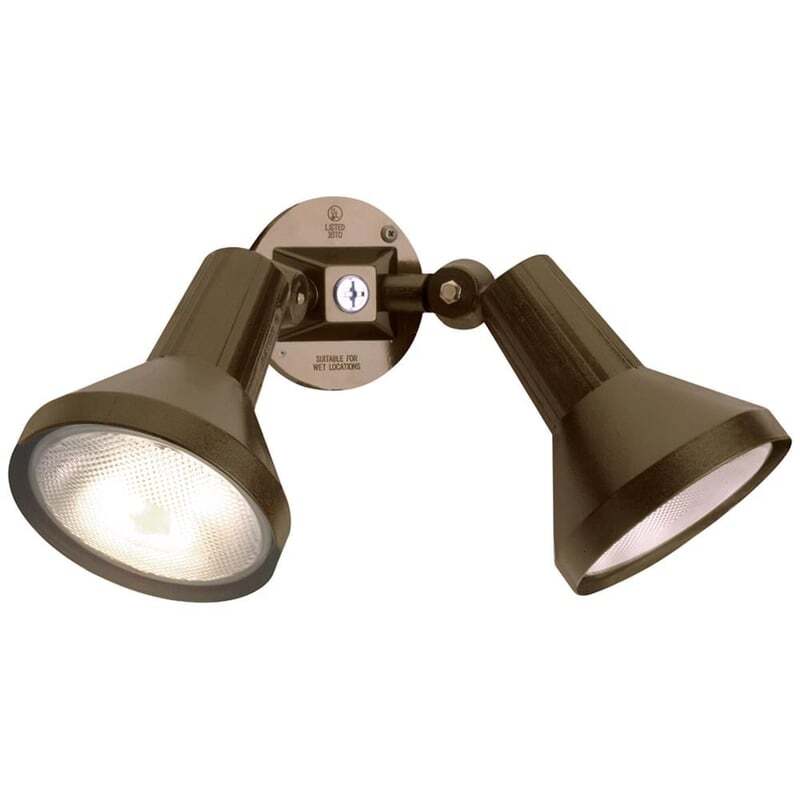 Satco SF77-495 FloodLight, 2 PAR38 Lights, Adjustable Swivel, Dark Bronze