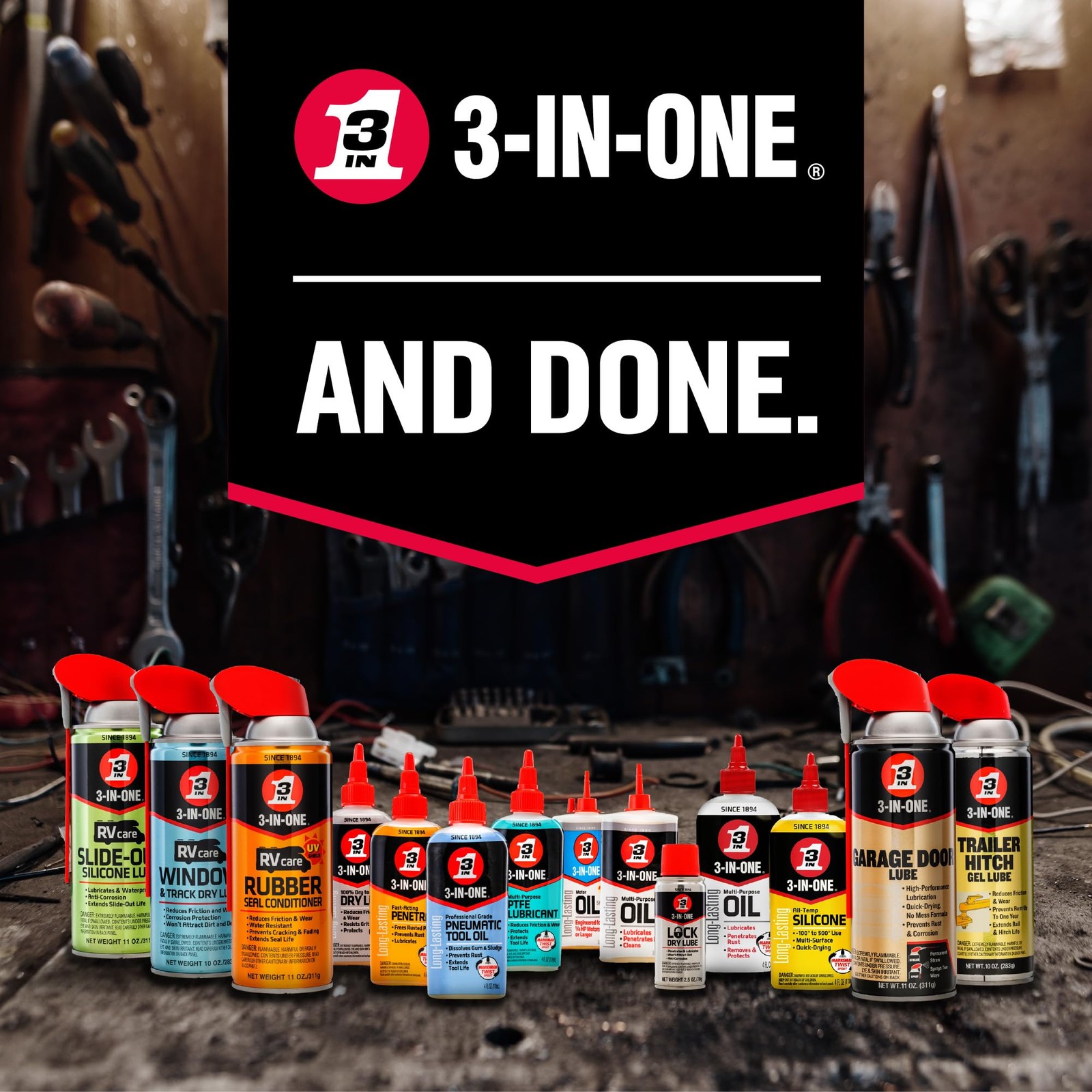 3-IN-ONE Lock Dry Lube, 2.5 OZ [12-Pack]
