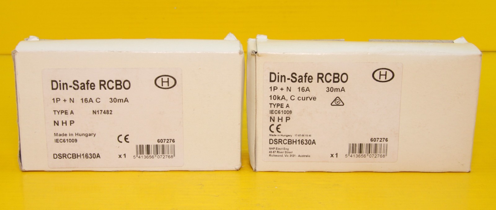(2 Pack) NHP DSRCBH1630A RCBO MCB/RCD , 16A , 1P+N , 10kA , C , 240VAC , Type A