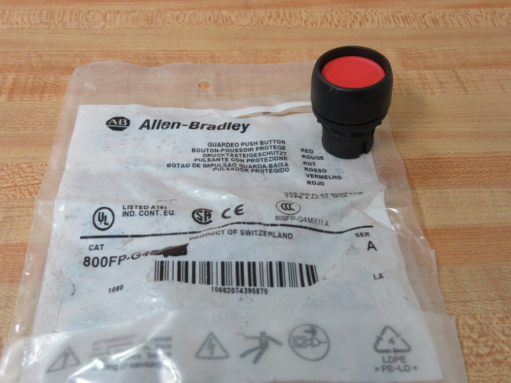 Allen Bradley 800FP-G4 Guarded Pushbutton 800FPG4 (Pack of 6)