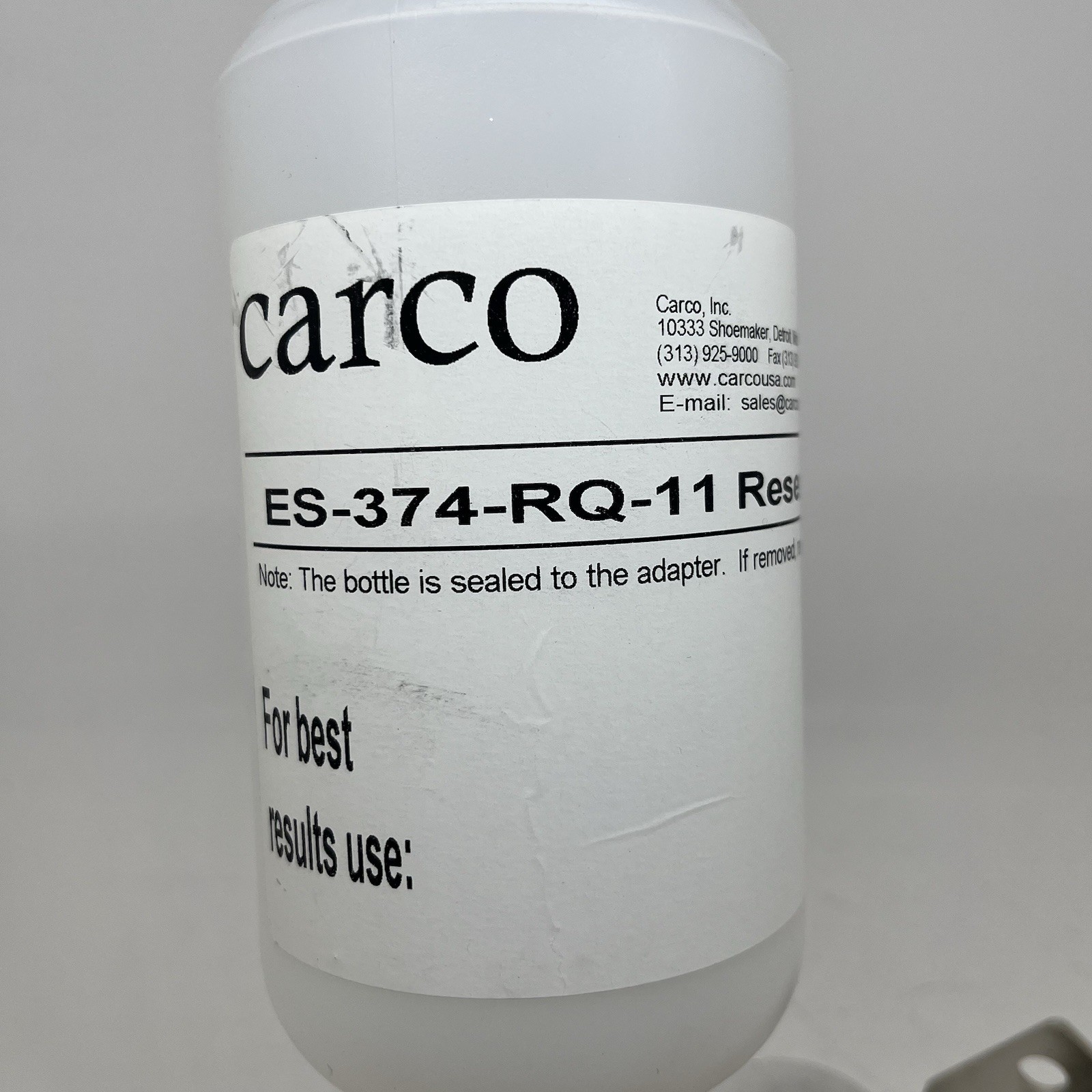 Carco ES-374-RQ-11 Reservoir Feeder Plastic Bottle W/ Mounting Bracket New