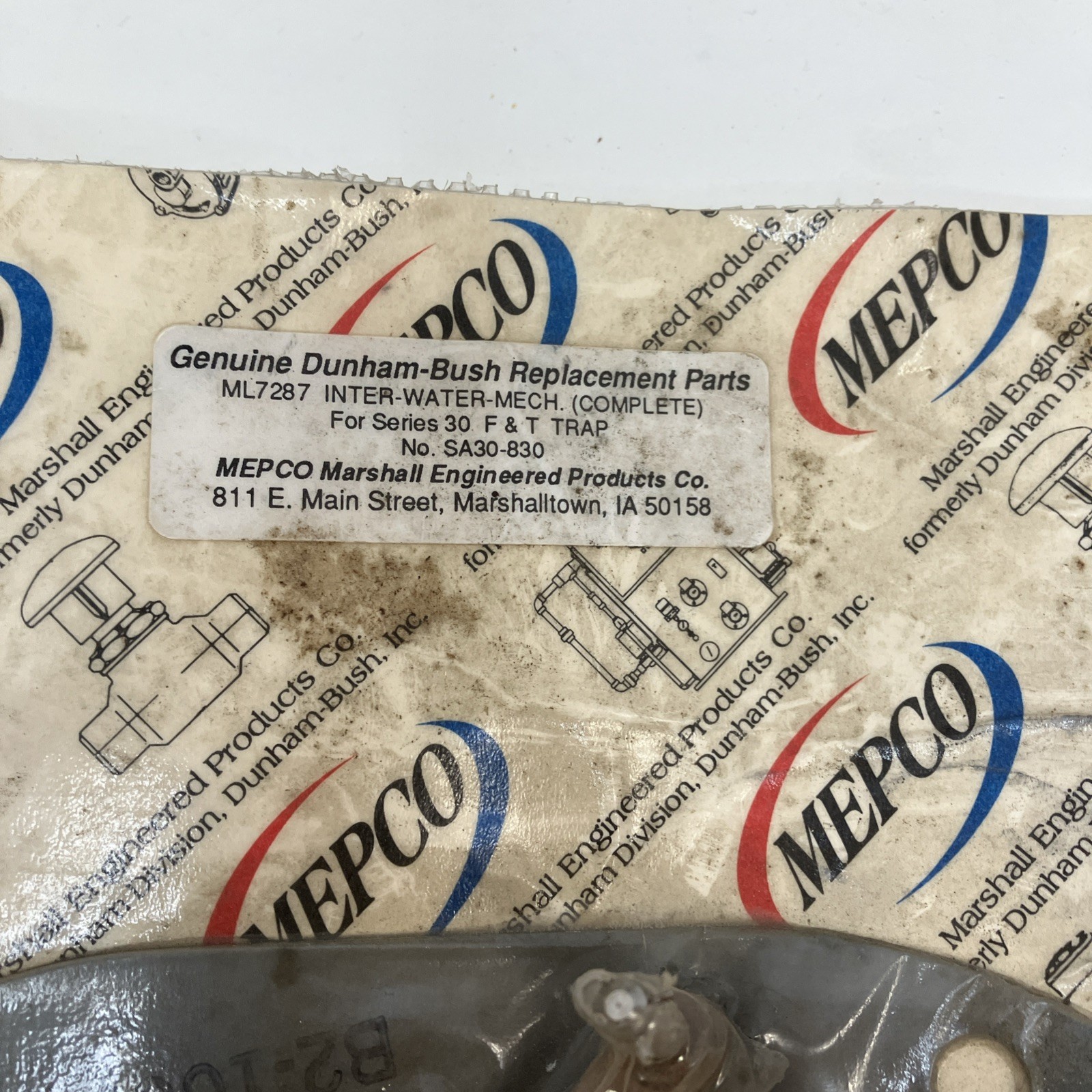New MEPCO / Dunham-Bush ML7287 SA30-830 F&T Trap Internal Mechanism Repair Kit