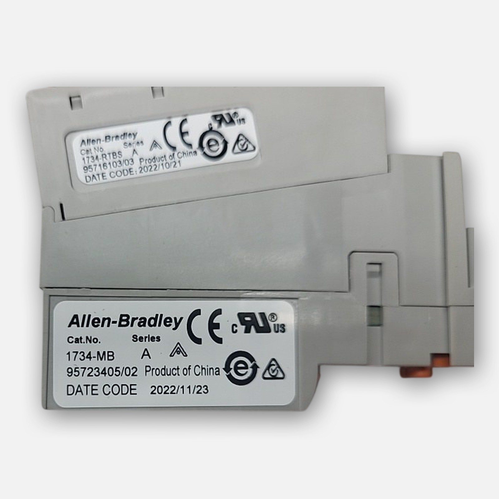 LOT OF 3 ALLEN BRADLEY 1734-MB A MOUNTING BASE W/ 1734-RTBS A TERMINAL ACCESSARY