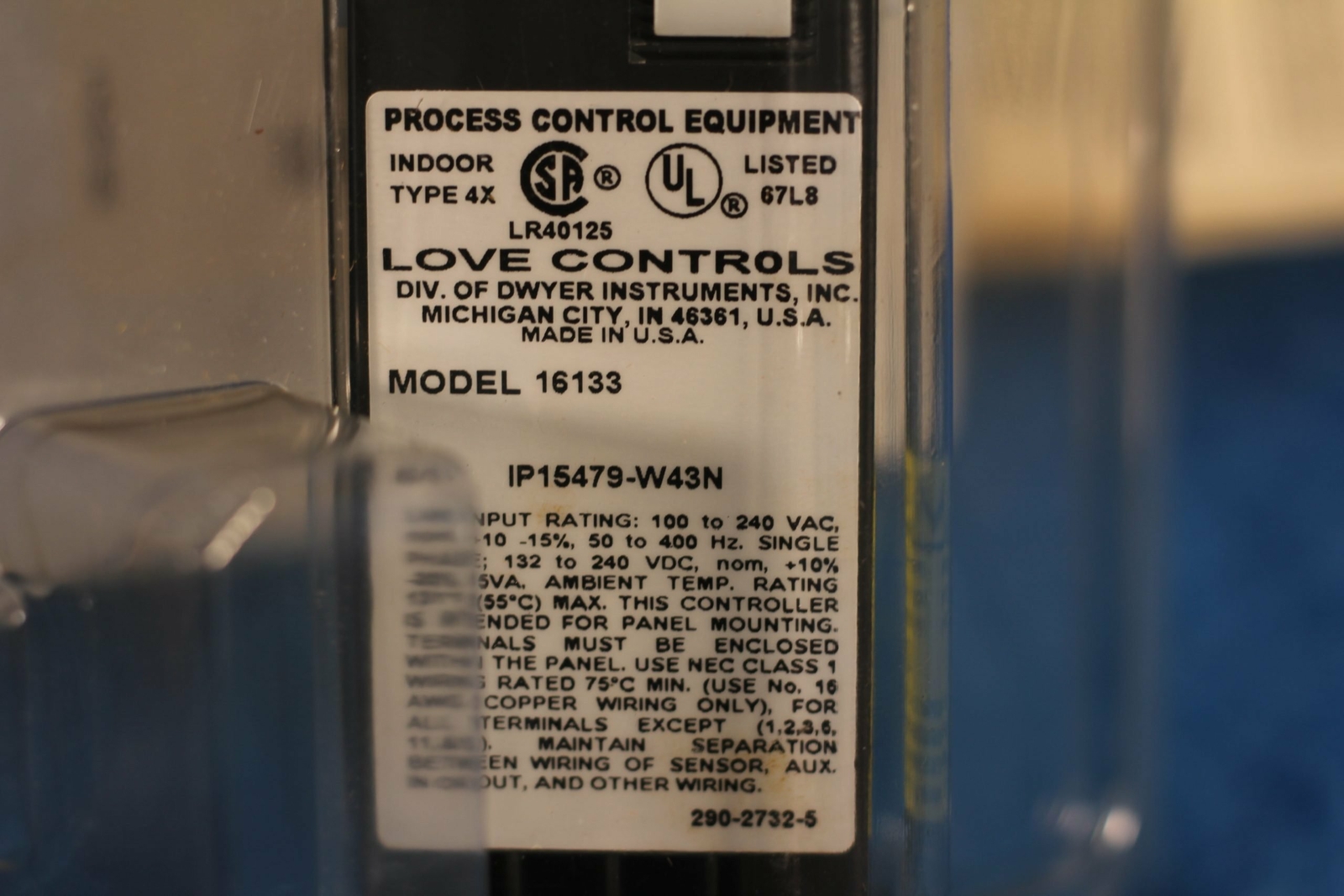 NEW LOVE DWYER 16133 TEMPERATURE CONTROLLER 1 YEAR WARRANTY