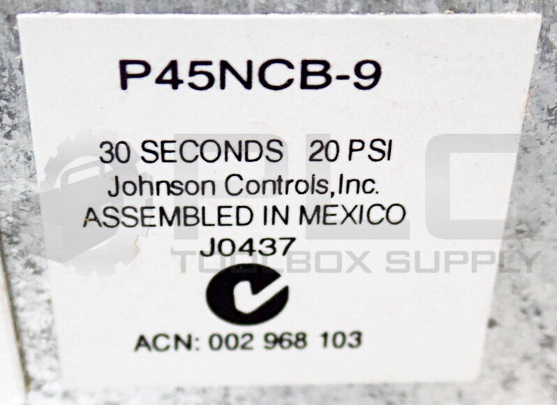 NEW JOHNSON CONTROLS P45NCB-9 SERIES P45 LUBE OIL CONTROL w/ TIME DELAY RELAY