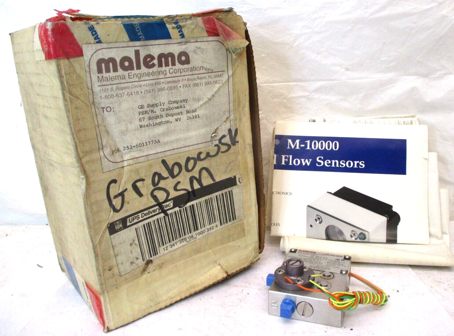 Malema M-100-S-3-X UL Recognized Adjustable Flow Switch A7236WVS