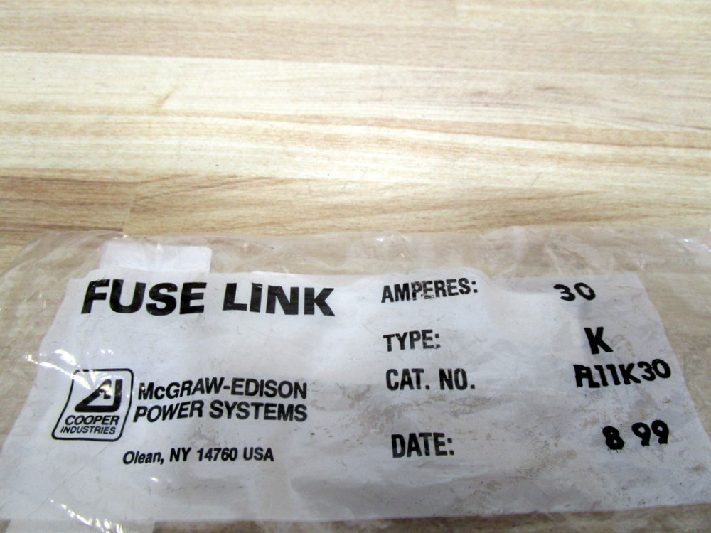 Cooper Bussmann Mcgraw Edison FL11K30 Fuse Link FL11K30R