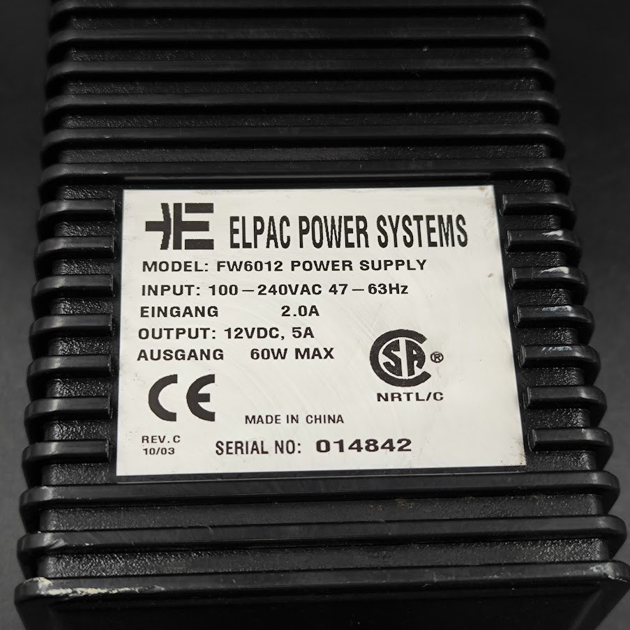 Elpac Power Systems FW6012 power Supply Battery Charger 12V-5A Used Working