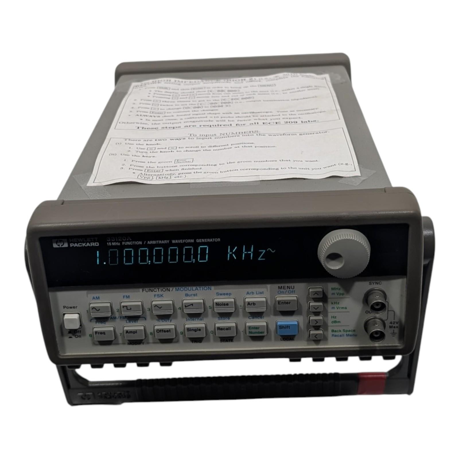 Hewlett Packard 33120A function generator