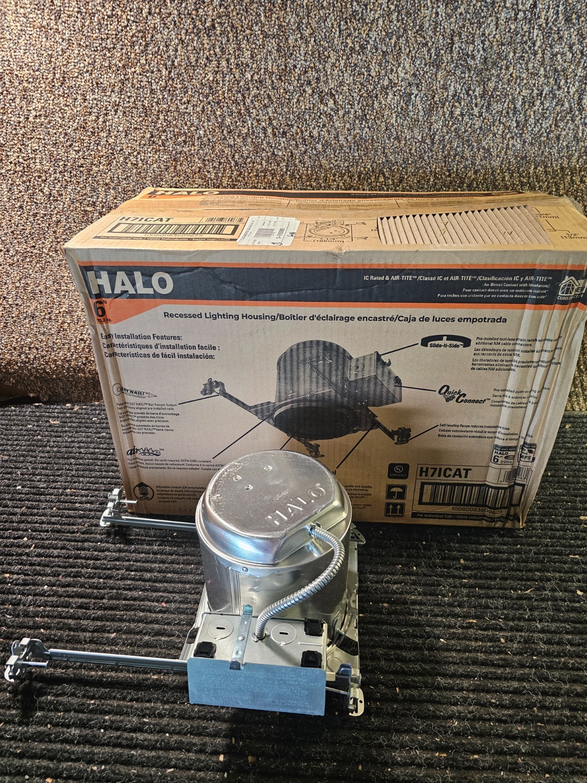 (QTY 4) Halo H71CAT 6-inch Aluminum New Construction Recessed Lighting Housing