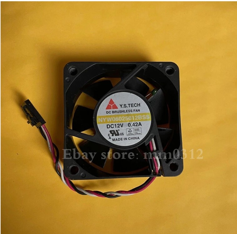 Y.S.TECH NYW06025012BSS DC12V 0.42A 60mm 3-wire temperature control fan 3pin