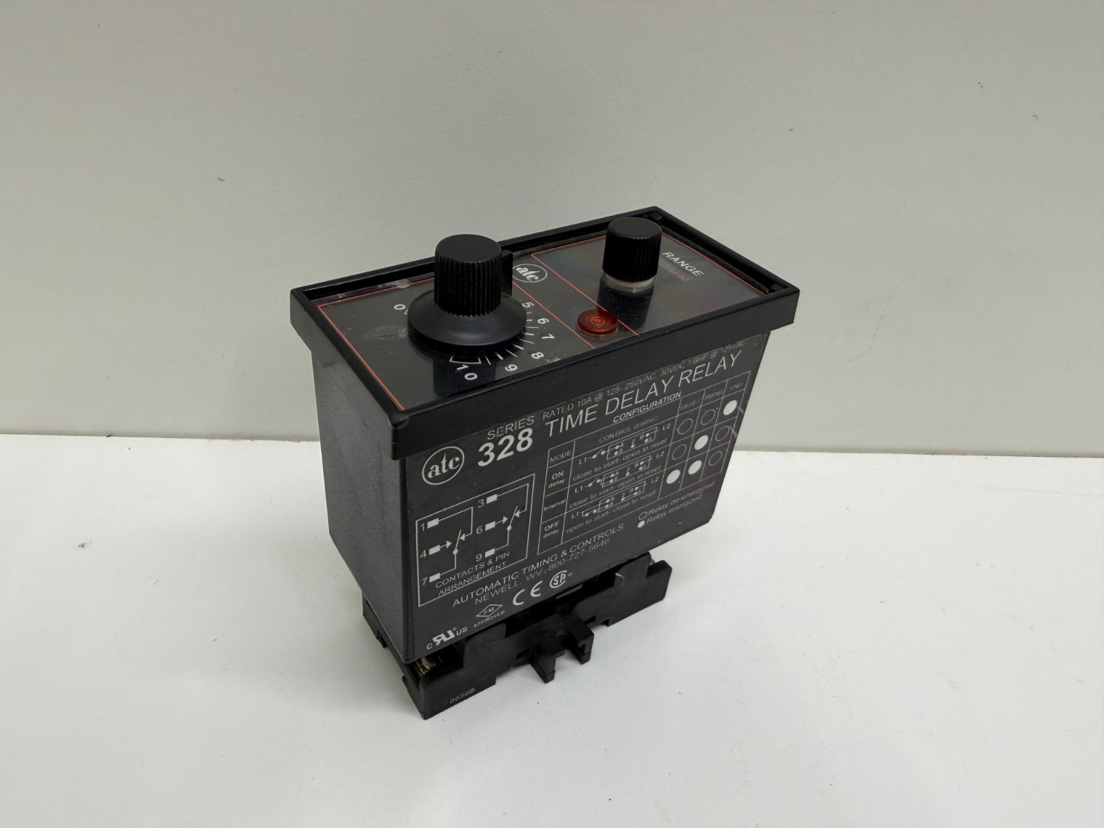 GOOD USED! ATC 10A 125-250V TIME DELAY RELAY 328D-200F-10-XX