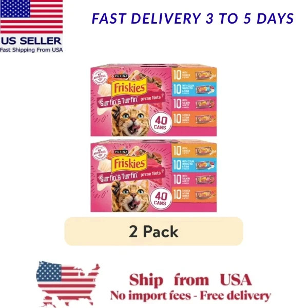 2 PACK Purina Friskies Gravy Wet Cat Food Variety Pack, ( Pack of 40 ) 5.5 oz.
