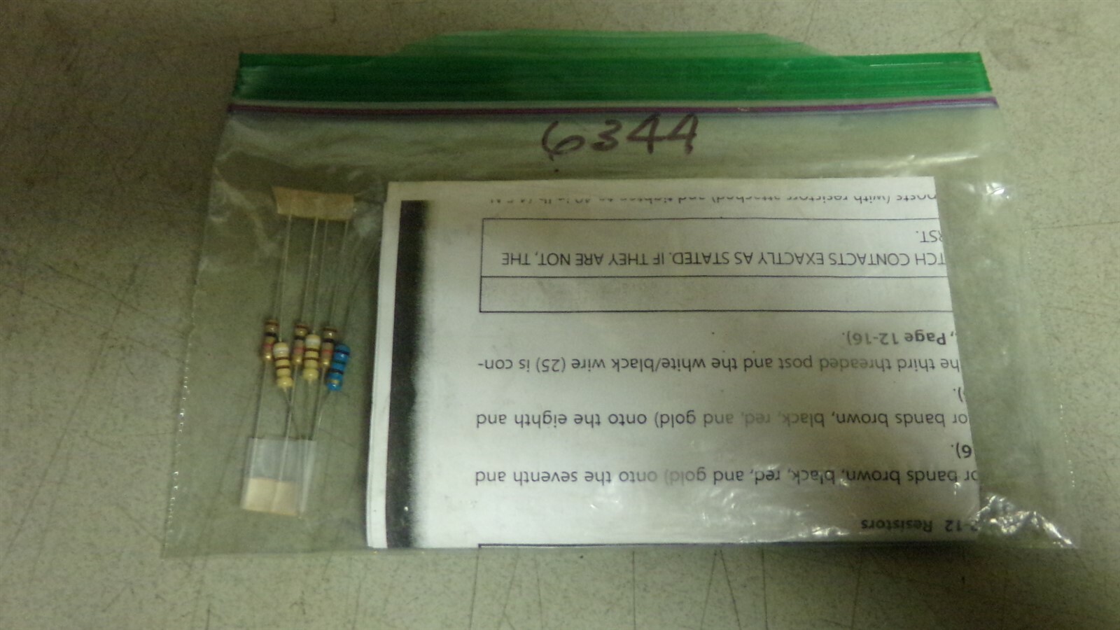 NEW Resistor Set Part Number 6344 *FREE SHIPPING*