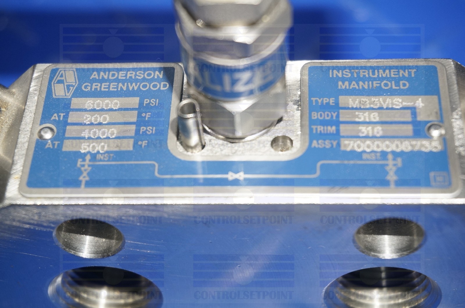 ANDERSON GREENWOOD MANIFOLD MB3VIS-4 3 VALVE MANIFOLD NSP