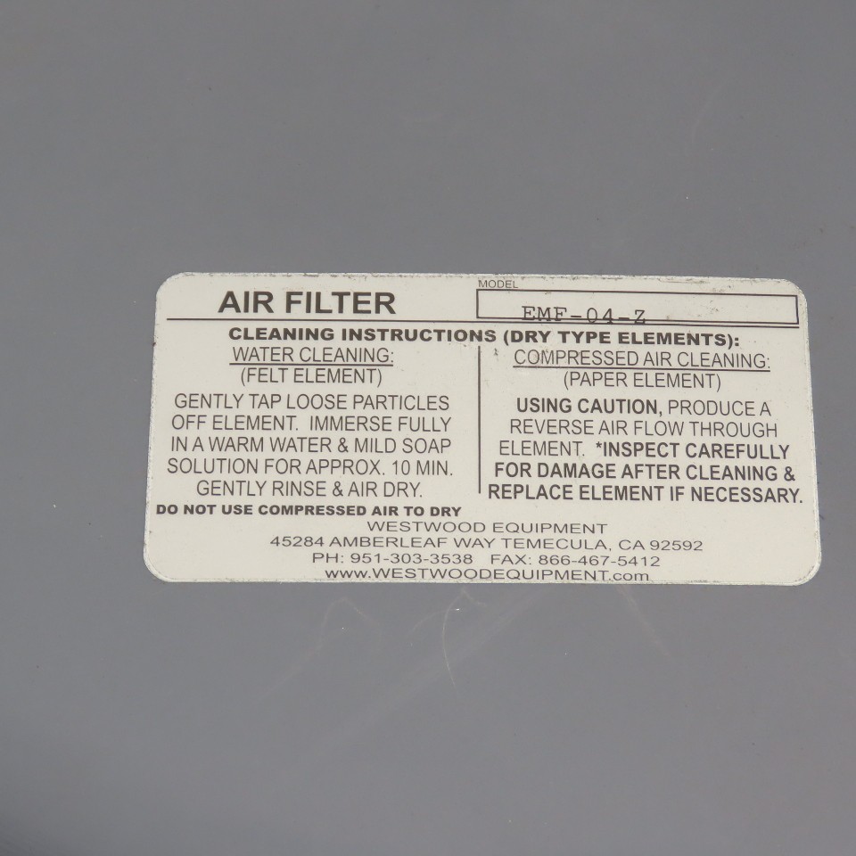 Westwood Equipment EMF-04-Z 10″ Air Intake Filter 4″ NPT NEW