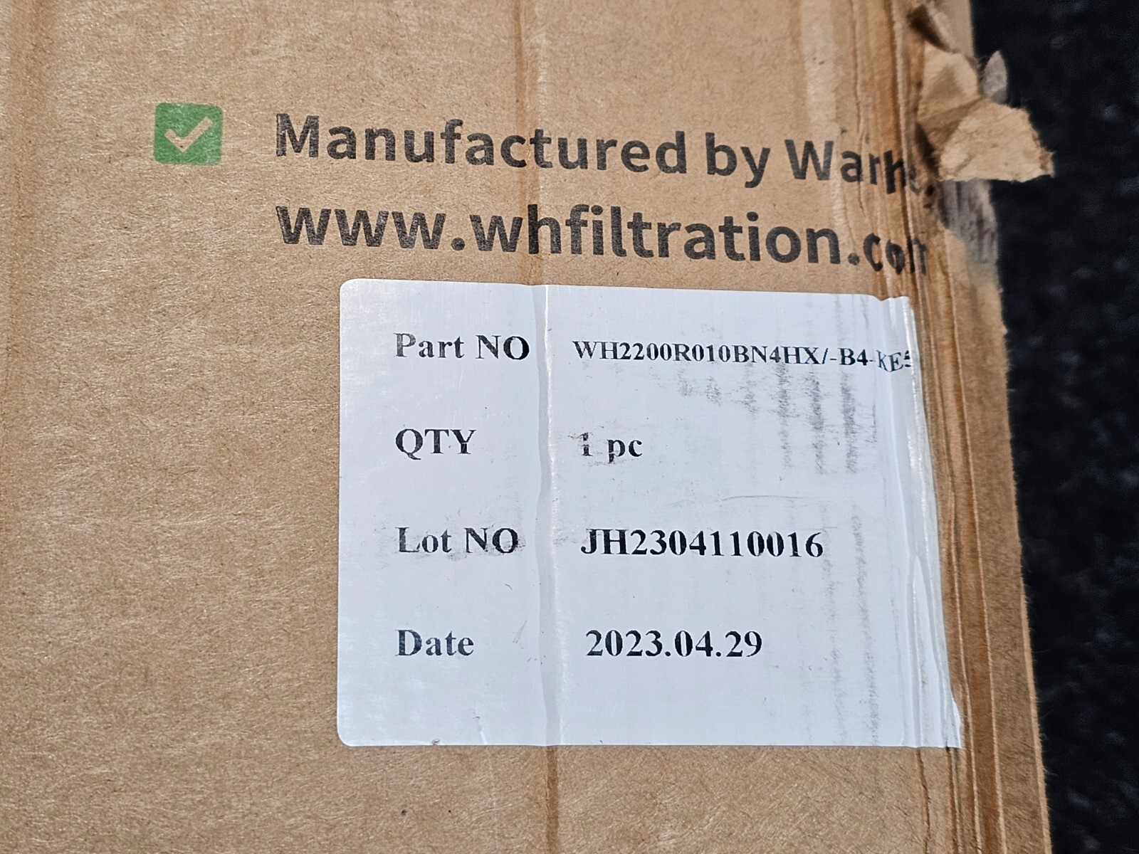 Wanhe Filtration WH2200R010BN4HX/-B4-KE50 31-inch Hydraulic Filter Element