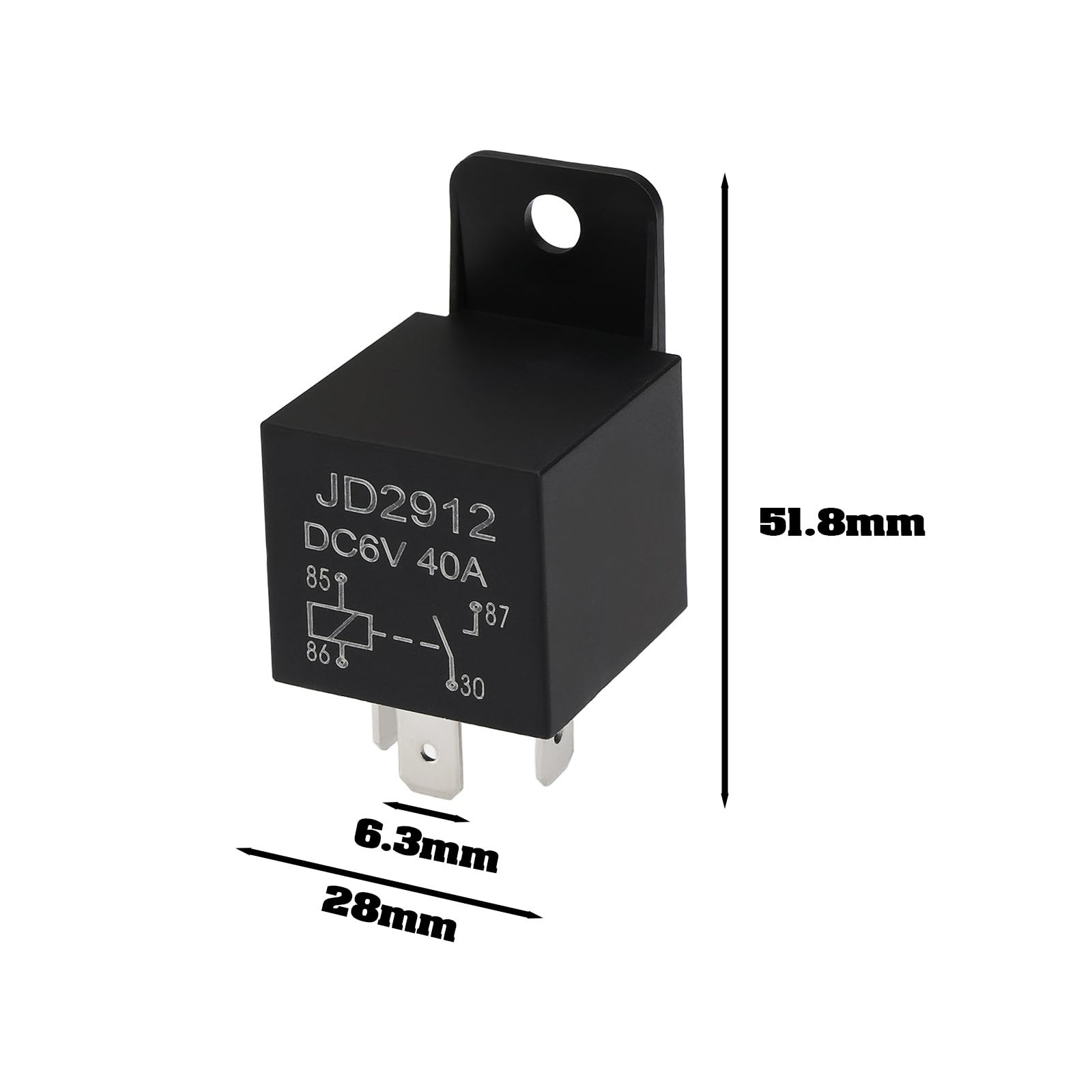 2PCS 4-Pin Automotive Relay 6V 40A 51.8x28mm 4-Contact Automotive Relay Appli…