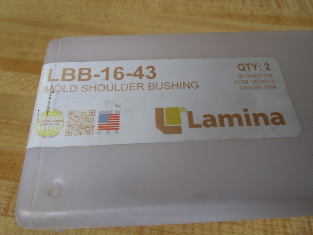 Lamina LBB-16-43 Mold Shoulder Bushing LBB1643 (Pack of 2)