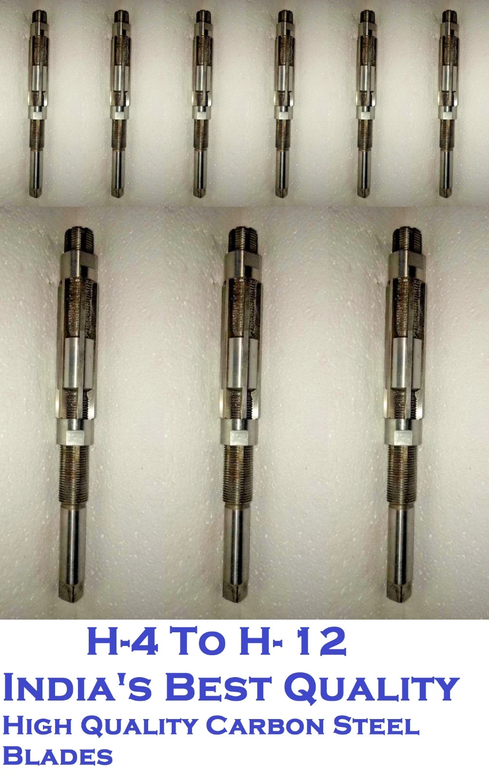 9 PIECE ADJUSTABLE HAND REAMER SET H-4 TO H-12 Sizes 15/32″ TO 1-3/16″ HD HQ