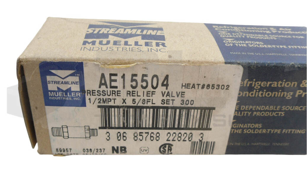 NEW MUELLER A-15504 PRESSURE RELIEF VALVE 1/2″ MPT 5/8″ FL AE15504