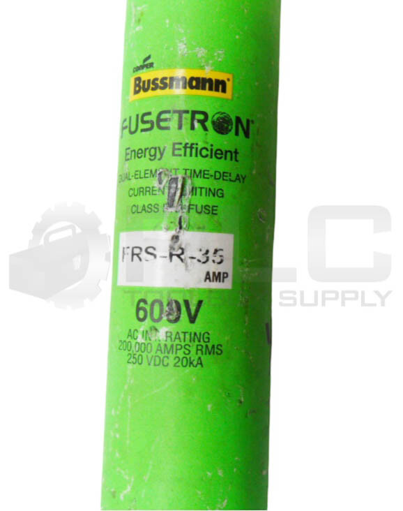 LOT OF 3 BUSSMANN FRS-R-35 ENERGY EFFICIENT FUSE 35A 600VAC 250VDC