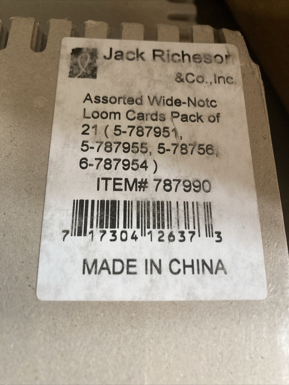Jack Richeson Assorted Wide Notched Loom Cards Pack Of 21 #787990