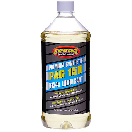 Supercool P150-32 A/C Compressor Pag Lubricant Plastic Bottle Red/Yellow Tint,