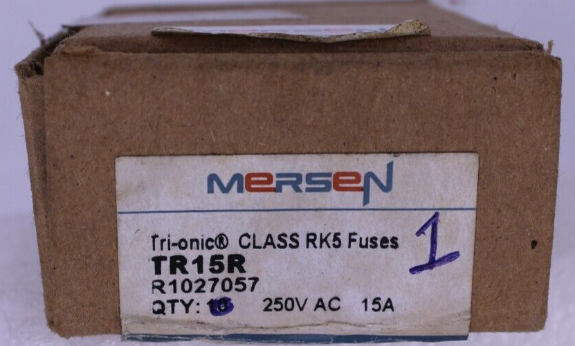 SHAWMUT TRI-ONIC TR15R FUSE 15 AMP TIME DELAY CLASS RK5 CURRENT LIMITING IR200KA