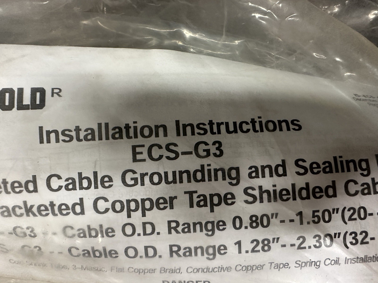 New Elastimold ECS-G3 Jacketed Cable Grounding And Sealing Kit 