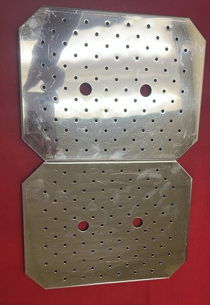 (2) Stainless Steel Steam Table False Bottom | 1/2 Size | Perforated