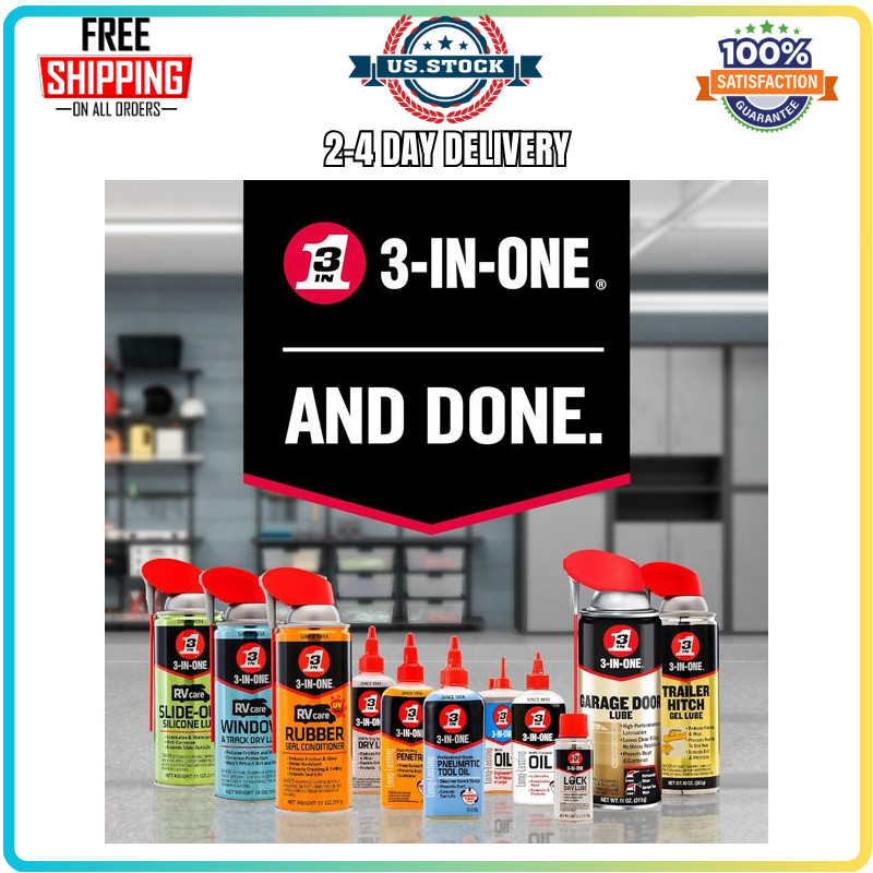3-IN-ONE RV Care Trio Pack Slide Out Lube Window Track Lube Rubber Seal Conditio